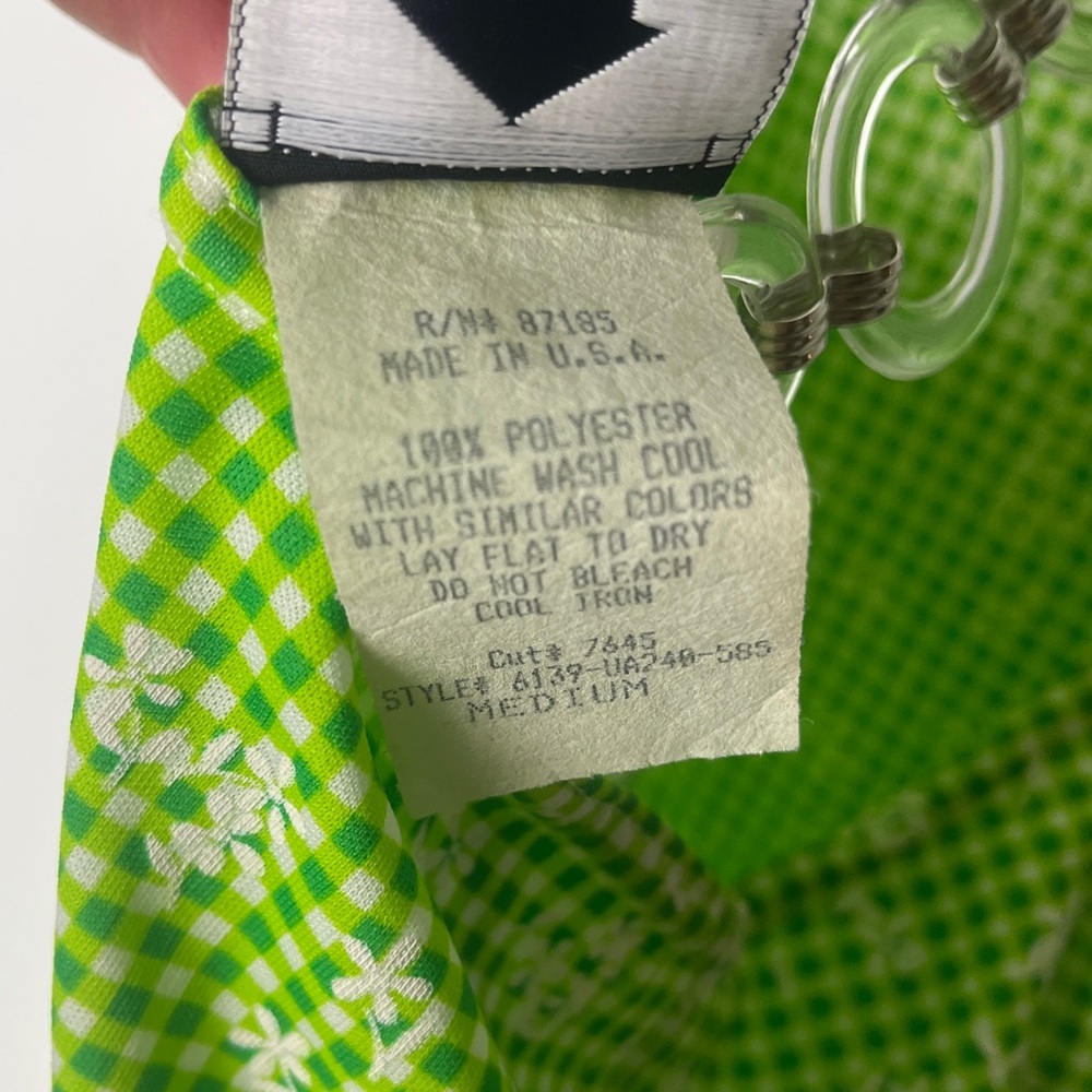 Vintage 90s Green Gingham Sleeveless Dress - Picture 10 of 10